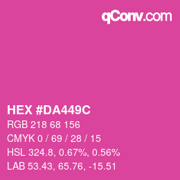 Color code: HEX #DA449C | qconv.com