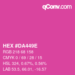 Color code: HEX #DA449E | qconv.com