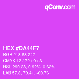 Color code: HEX #DA44F7 | qconv.com