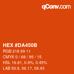 Color code: HEX #DA450B | qconv.com
