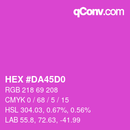 カラーコード: HEX #DA45D0 | qconv.com