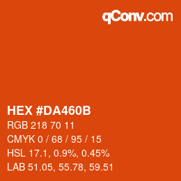 Color code: HEX #DA460B | qconv.com