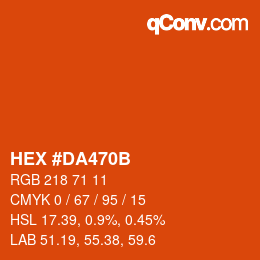 Color code: HEX #DA470B | qconv.com