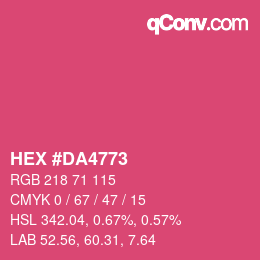 Color code: HEX #DA4773 | qconv.com
