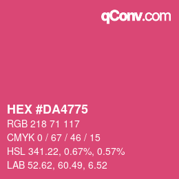 カラーコード: HEX #DA4775 | qconv.com