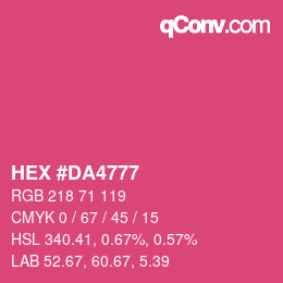 カラーコード: HEX #DA4777 | qconv.com