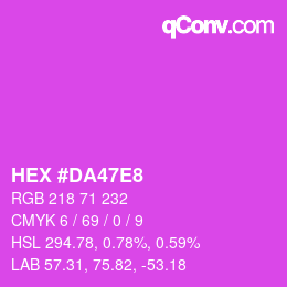 Color code: HEX #DA47E8 | qconv.com