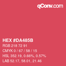 Color code: HEX #DA485B | qconv.com