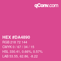 Color code: HEX #DA4890 | qconv.com
