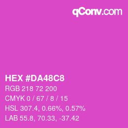 カラーコード: HEX #DA48C8 | qconv.com