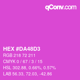 Color code: HEX #DA48D3 | qconv.com