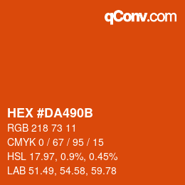カラーコード: HEX #DA490B | qconv.com