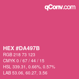 颜色代码: HEX #DA497B | qconv.com