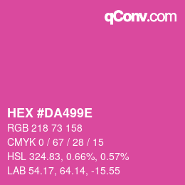 Color code: HEX #DA499E | qconv.com