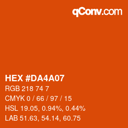 Color code: HEX #DA4A07 | qconv.com