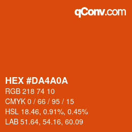 カラーコード: HEX #DA4A0A | qconv.com