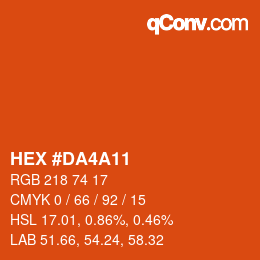 Color code: HEX #DA4A11 | qconv.com