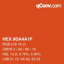 カラーコード: HEX #DA4A1F | qconv.com