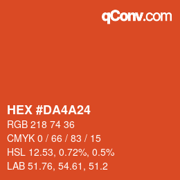 Color code: HEX #DA4A24 | qconv.com