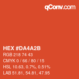 カラーコード: HEX #DA4A2B | qconv.com