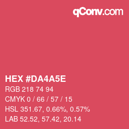 カラーコード: HEX #DA4A5E | qconv.com
