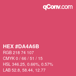 カラーコード: HEX #DA4A6B | qconv.com