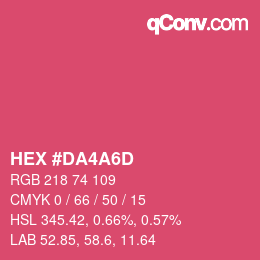カラーコード: HEX #DA4A6D | qconv.com