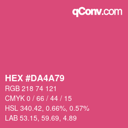 Color code: HEX #DA4A79 | qconv.com