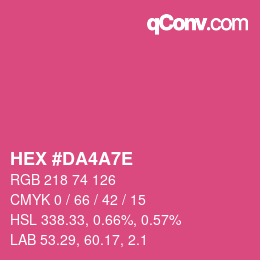 カラーコード: HEX #DA4A7E | qconv.com