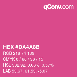 カラーコード: HEX #DA4A8B | qconv.com