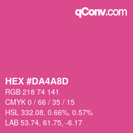 カラーコード: HEX #DA4A8D | qconv.com