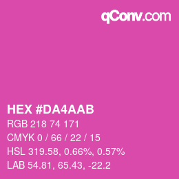 颜色代码: HEX #DA4AAB | qconv.com