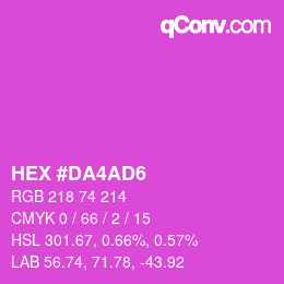 カラーコード: HEX #DA4AD6 | qconv.com