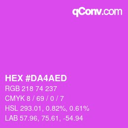 Color code: HEX #DA4AED | qconv.com
