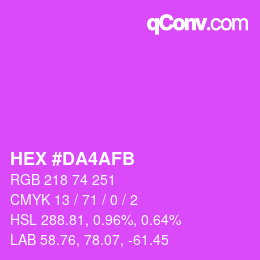 カラーコード: HEX #DA4AFB | qconv.com