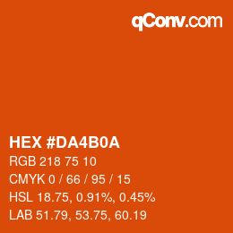 Color code: HEX #DA4B0A | qconv.com