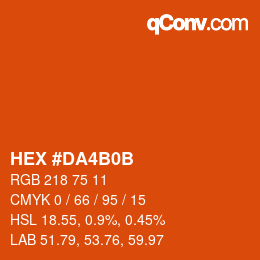 Color code: HEX #DA4B0B | qconv.com
