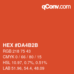 颜色代码: HEX #DA4B2B | qconv.com