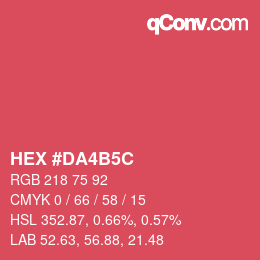 Color code: HEX #DA4B5C | qconv.com