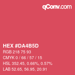 Color code: HEX #DA4B5D | qconv.com