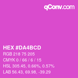 カラーコード: HEX #DA4BCD | qconv.com