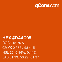 Farbcode: HEX #DA4C05 | qconv.com