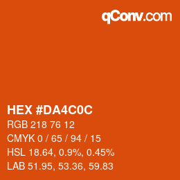 Color code: HEX #DA4C0C | qconv.com