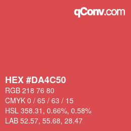 Color code: HEX #DA4C50 | qconv.com