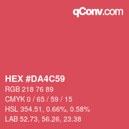Color code: HEX #DA4C59 | qconv.com