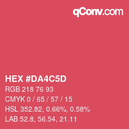 カラーコード: HEX #DA4C5D | qconv.com