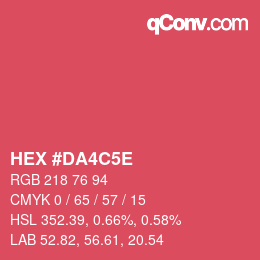 Código de color: HEX #DA4C5E | qconv.com
