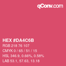 カラーコード: HEX #DA4C6B | qconv.com