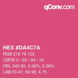 Farbcode: HEX #DA4C7A | qconv.com