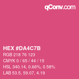 カラーコード: HEX #DA4C7B | qconv.com